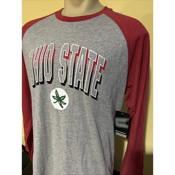 New Ohio State OSU Buckeyes Colosseum Buckeye Nation Gray Red Shirt Men's Large - Picture 3 of 7